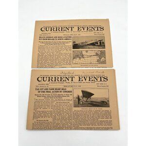 Pair of VTG CURRENT EVENTS Weekly Columbus OH & NY,NY Newspaper April & May 1928